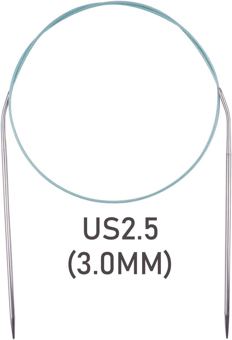 BsHooker Circular Knitting Needles 32inches/80cm,Size US 2.5(3mm) Stainless Steel Round Knitting Needles for Handmade Knitting DIY - Image 2